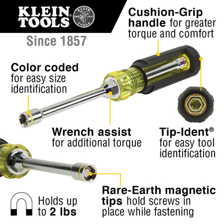 Hex Head 2-in-1 Nut Driver, 1/4-Inch, 5/16-Inch - 65064