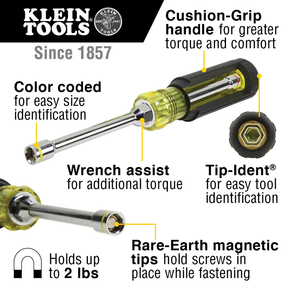 Hex Head 2-in-1 Nut Driver, 1/4-Inch, 5/16-Inch - 65064
