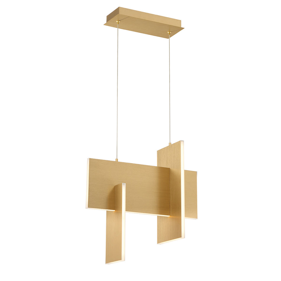 Eurofase Coburg 20" LED Chandelier, Gold, front view