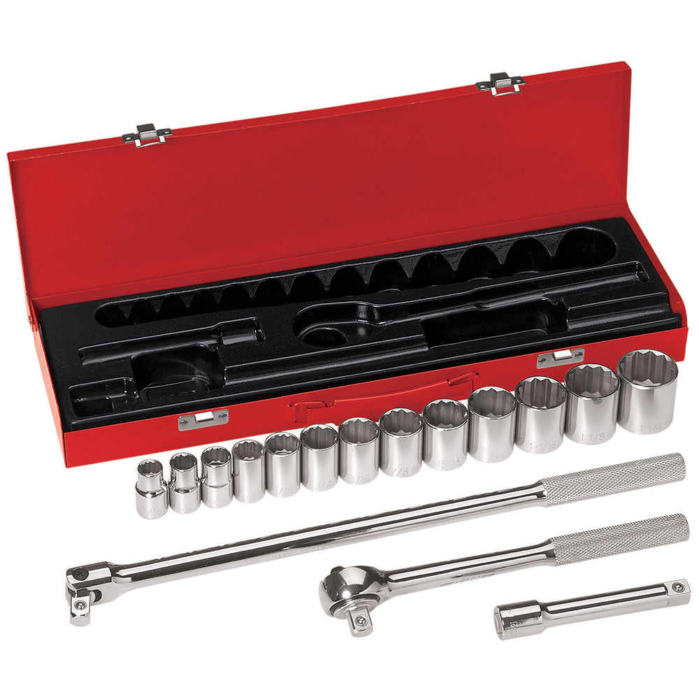Socket Wrench Set, 1/2-Inch Drive, 16-Piece