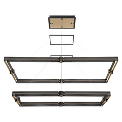 Eurofase Admiral 50" 2-Light LED Chandelier, Gold-Black Mix, front view