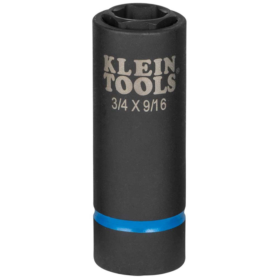 Klein Tools 66004 2-in-1 Impact Socket, 6-Point, 3/4" and  9/16"