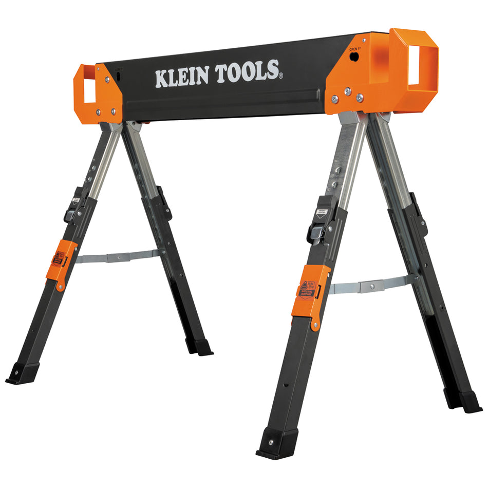 66188 Adjustable-Leg Folding Saw Horse and Jobsite Table, 1-Pack, , Klein Tools - Maple Electric Supply 