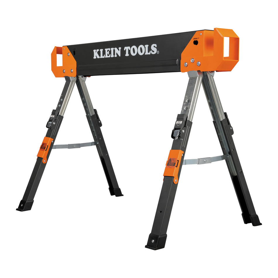 Klein Tools 66188 66188 Adjustable-Leg Folding Saw Horse and Jobsite Table, 1-Pack