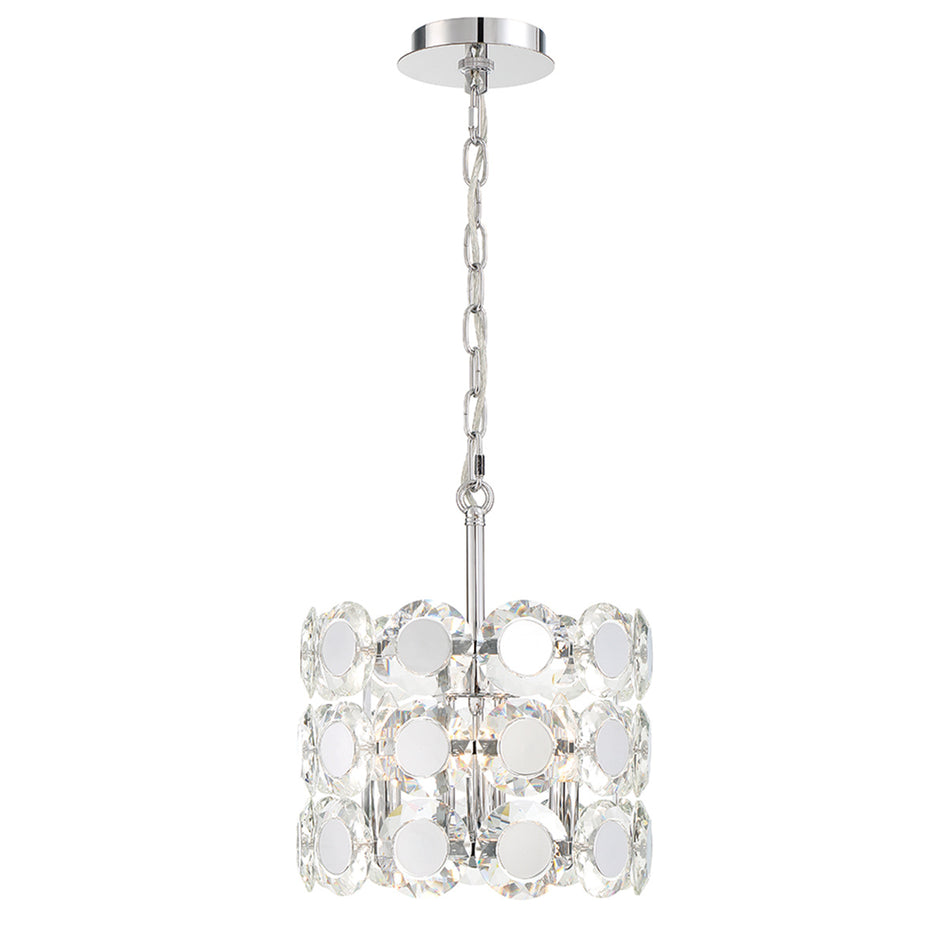 Eurofase Perrene 23" 6-Light Chandelier, Gold with Clear Glass, front view