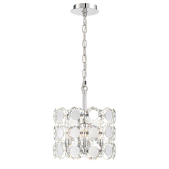 Eurofase Perrene 23" 6-Light Chandelier, Chrome with Clear Glass, front view
