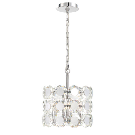 Eurofase Perrene 23" 6-Light Chandelier, Chrome with Clear Glass, front view