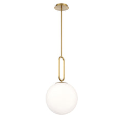 Eurofase Prospect 12" Pendant, Gold with White Glass, front view