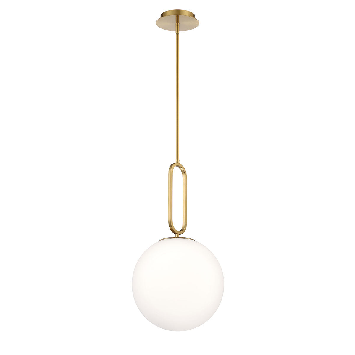 Eurofase Prospect 12" Pendant, Gold with White Glass, front view