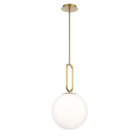 Eurofase Prospect 12" Pendant, Gold with White Glass, front view