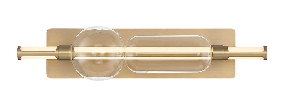 Eurofase Lucent 26" LED Vanity, Gold with Clear Glass, front view