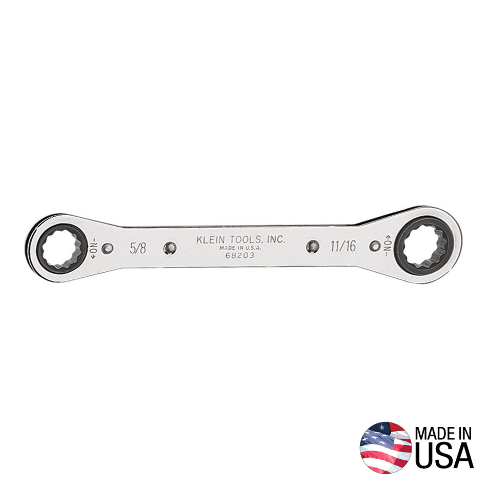 Klein Tools 68203 Reverse Ratcheting Box Wrench Standard - detail view