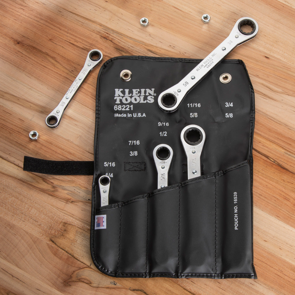 Ratcheting Box Wrench Set, 5-Piece