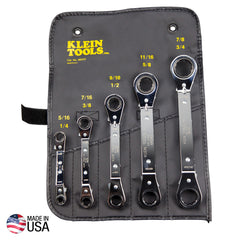 Reversible Ratchet Box Wrench Set, 5-Piece