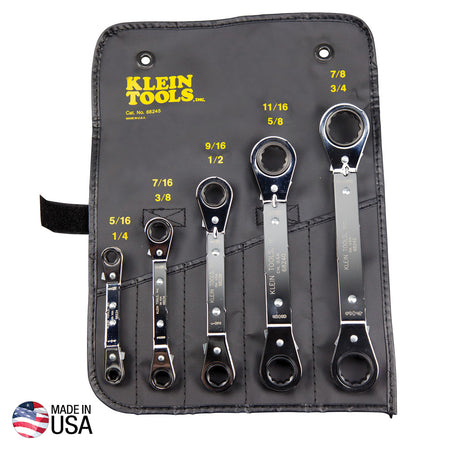 Reversible Ratchet Box Wrench Set, 5-Piece