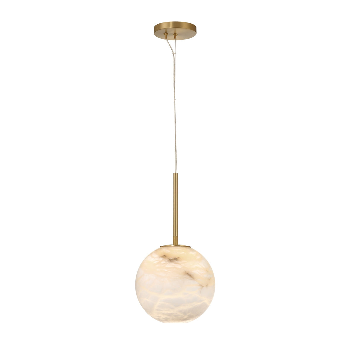 Eurofase Kepler 15" Pendant, Gold with Alabaster, front view