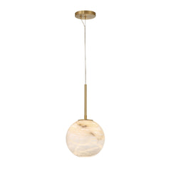 Eurofase Kepler 15" Pendant, Gold with Alabaster, front view