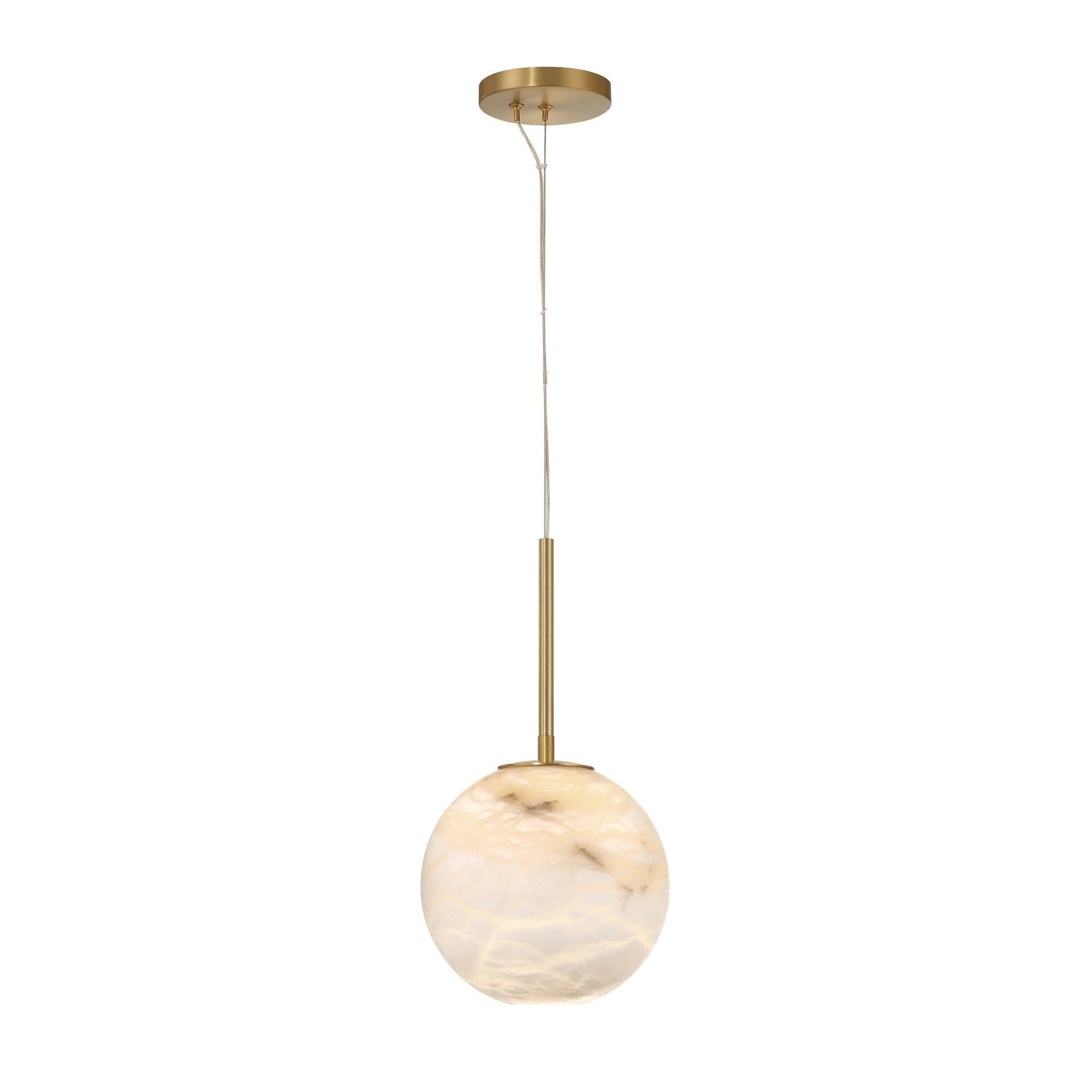 Eurofase Kepler 15" Pendant, Gold with Alabaster, front view