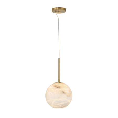 Eurofase Kepler 15" Pendant, Gold with Alabaster, front view
