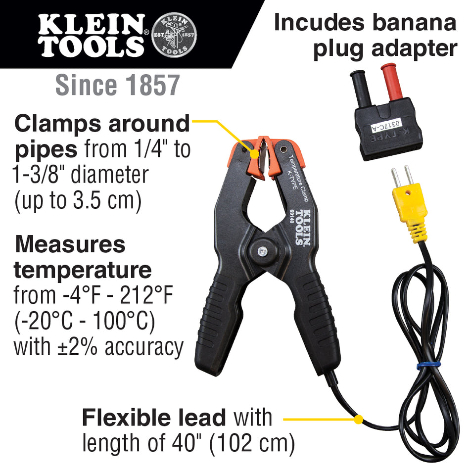Klein Tools 69140 K-Type Temperature Pipe Clamp - additional view