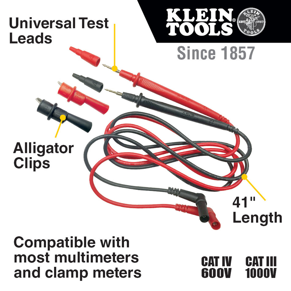 Klein Tools 69410 Replacement Test Lead Set, Right Angle - feature detail