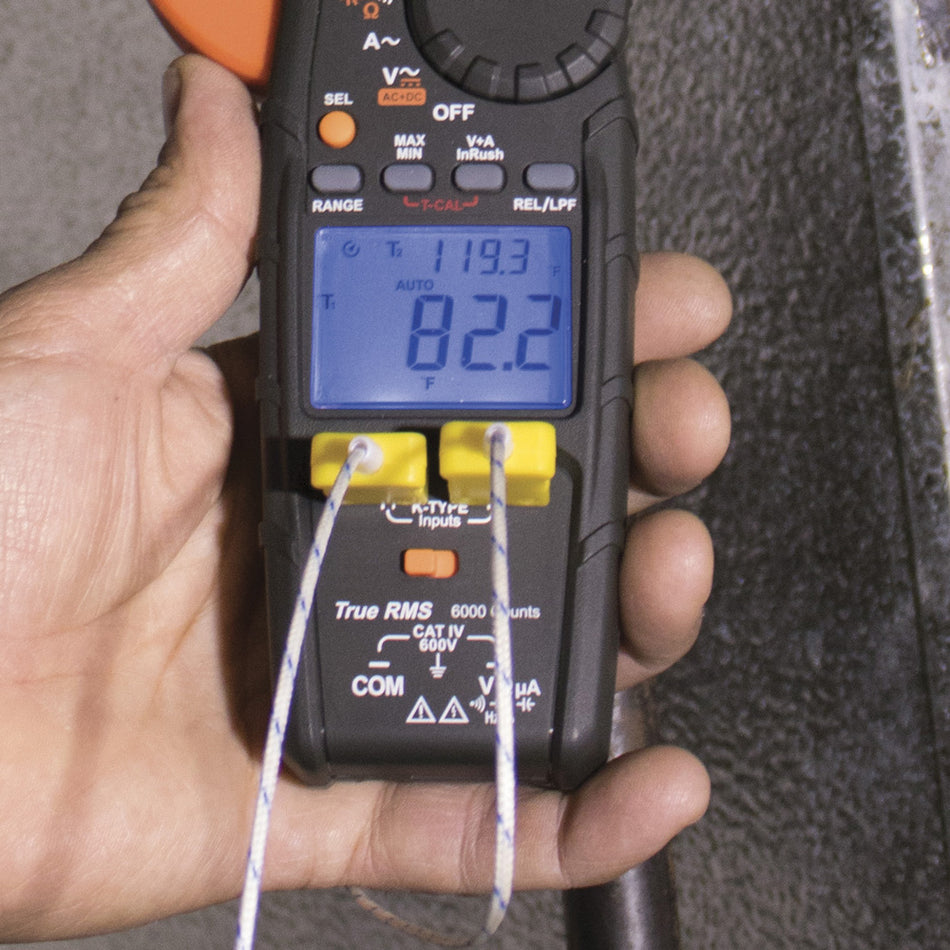 Klein Tools 69435 Replacement K-Type Thermocouple - in use