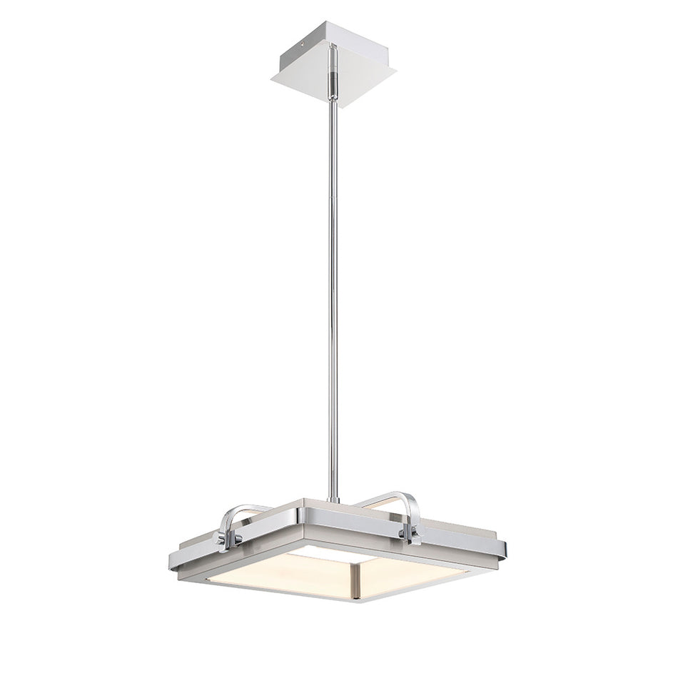 Eurofase Annilo 15" LED Pendant, Chrome, front view