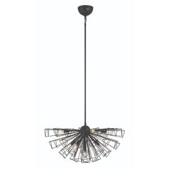 Eurofase Dendelio 30" 9-Light Chandelier, Matte Black, front view