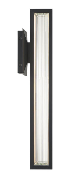 Eurofase Aelin 24" LED Outdoor Wall Light, Matte Black with Clear Crystal, front view