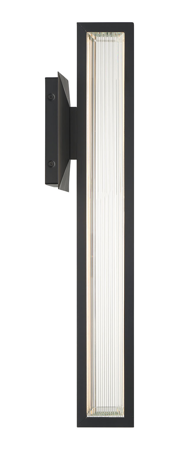 Eurofase Aelin 24" LED Outdoor Wall Light, Matte Black with Clear Crystal, front view