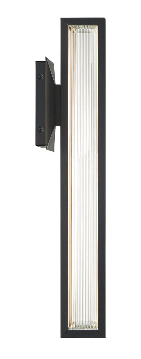 Eurofase Aelin 24" LED Outdoor Wall Light, Matte Black with Clear Crystal, front view
