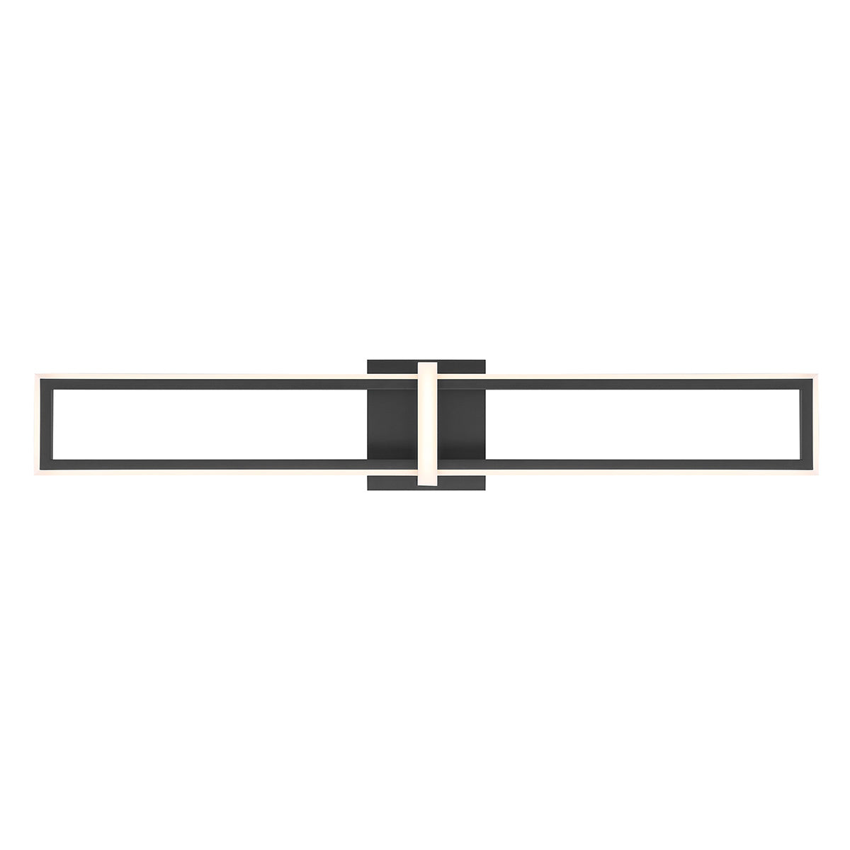 Eurofase Bordo 36" LED Outdoor Wall Light, Matte Black with White Acrylic, front view