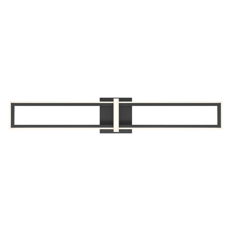 Eurofase Bordo 36" LED Outdoor Wall Light, Matte Black with White Acrylic, front view