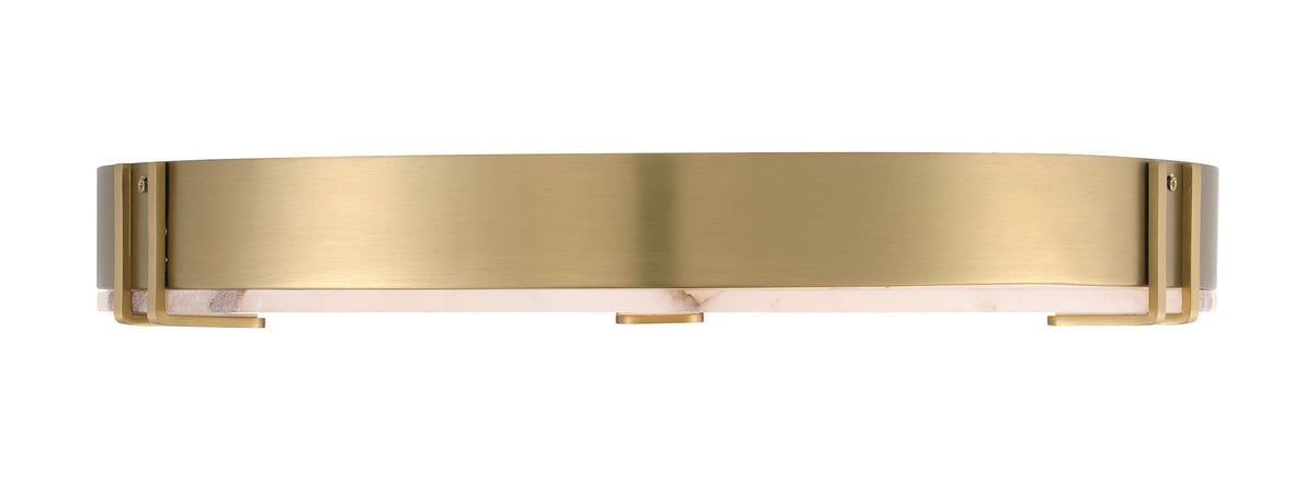 Eurofase Noga 22" LED Flush Mount, Gold with Alabaster, front view