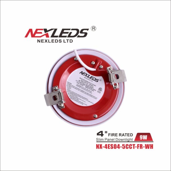 A photo of a , by NX-4ES04-5CCT-FR-WH - 4 inch LED Slim Pot Light 2-Hour Fire Rated - NEXLEDS eCommerce - Maple Electric Supply in Canada
