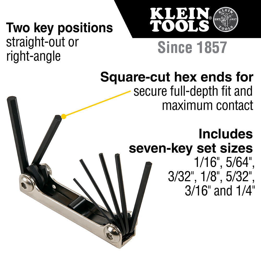 Seven-Key Metric Folding Hex Key Set