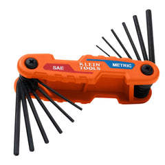 70590 Compact Folding Hex Key Set, 12-Key, SAE, Metric Sizes