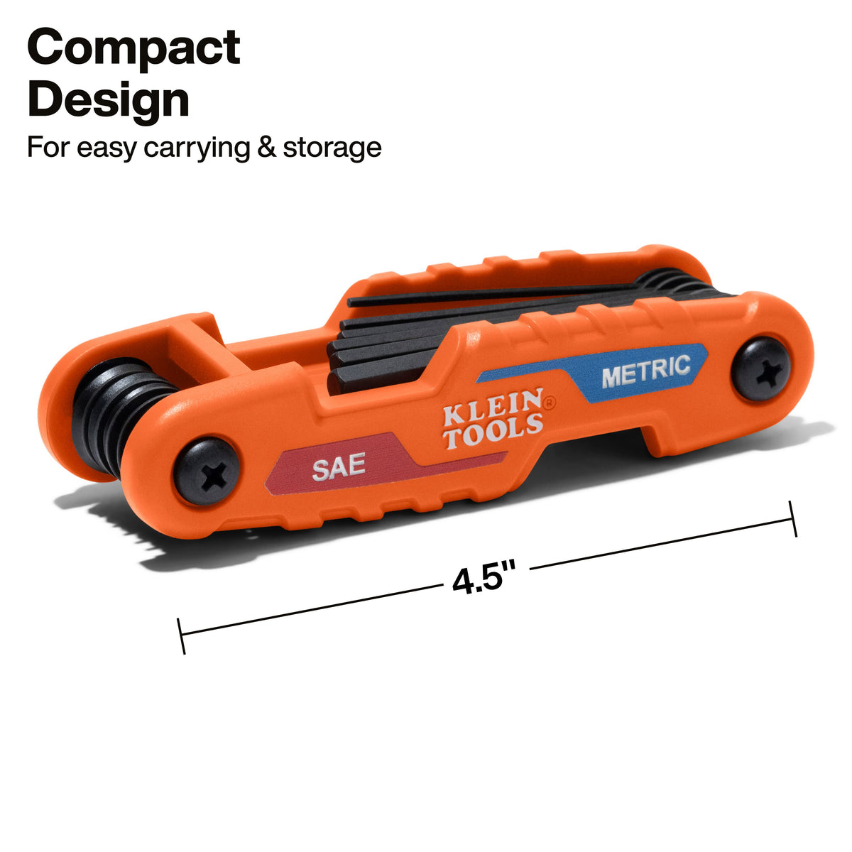 70590 Compact Folding Hex Key Set, 12-Key, SAE, Metric Sizes