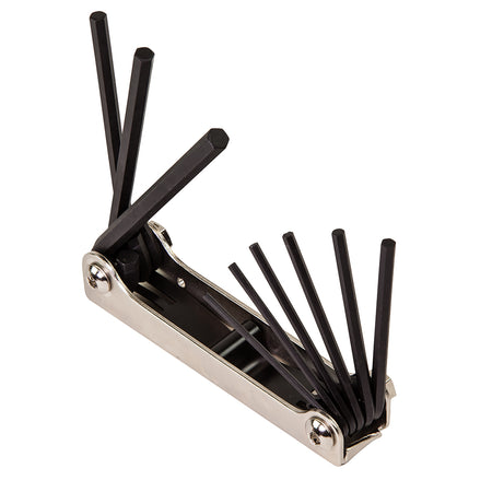 Folding Hex Key Set, Nine-Key, Inch Sizes