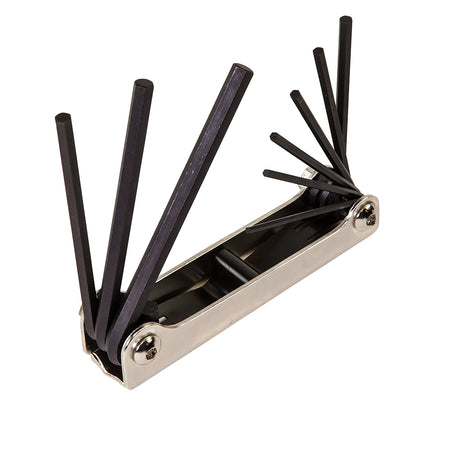 Folding Hex Key Set, Nine-Key, Inch Sizes