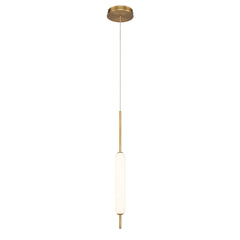 Eurofase Cumberland 22" LED Pendant, Gold with White Glass, front view