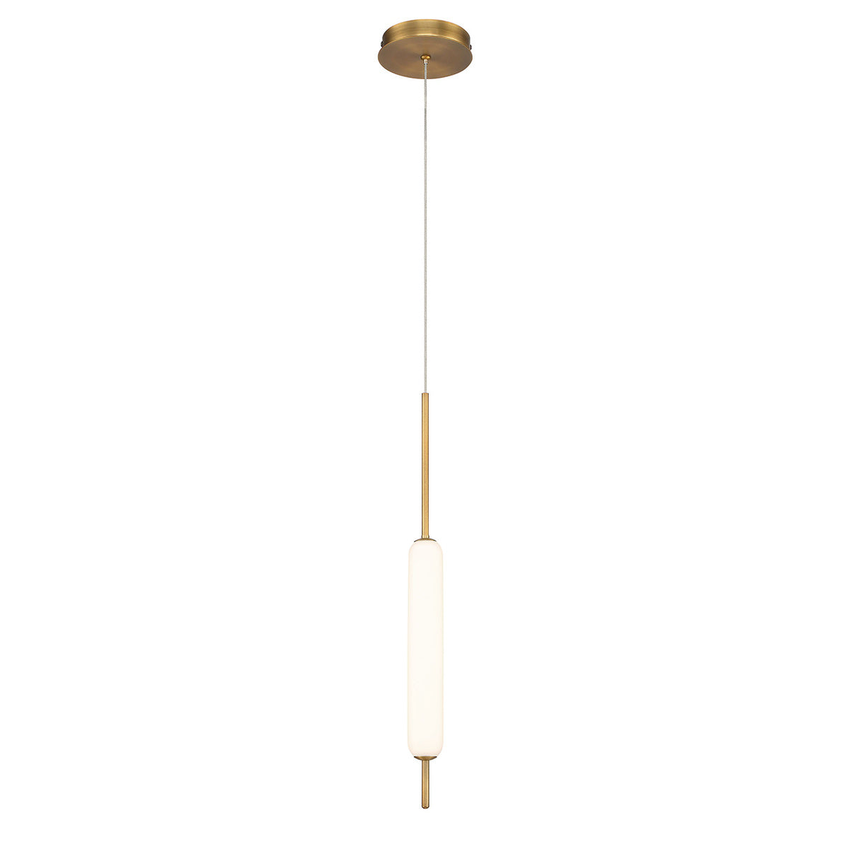Eurofase Cumberland 22" LED Pendant, Gold with White Glass, front view
