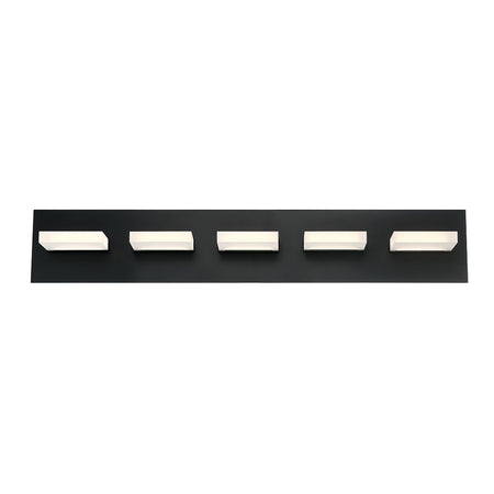 Eurofase Olson 30" 5-Light LED Vanity, Matte Black, front view