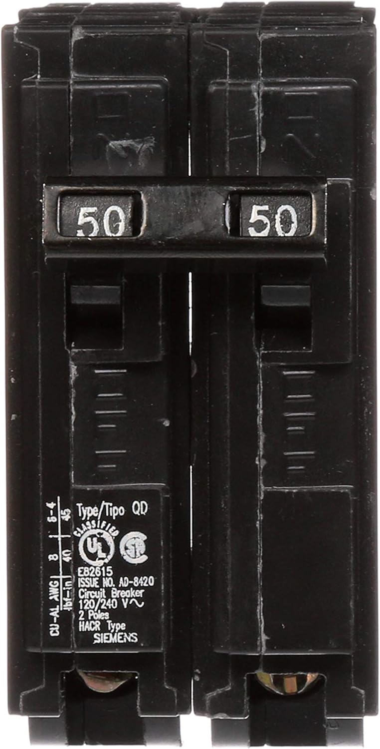 A photo of a Breakers, by Q250 - Siemens - 50 Amp Circuit Breaker - Siemens eCommerce - Maple Electric Supply 