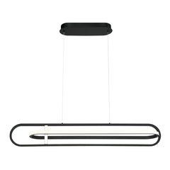 Eurofase Demark 42" LED Chandelier, Matte Black, front view