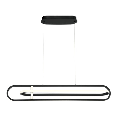 Eurofase Demark 42" LED Chandelier, Matte Black, front view
