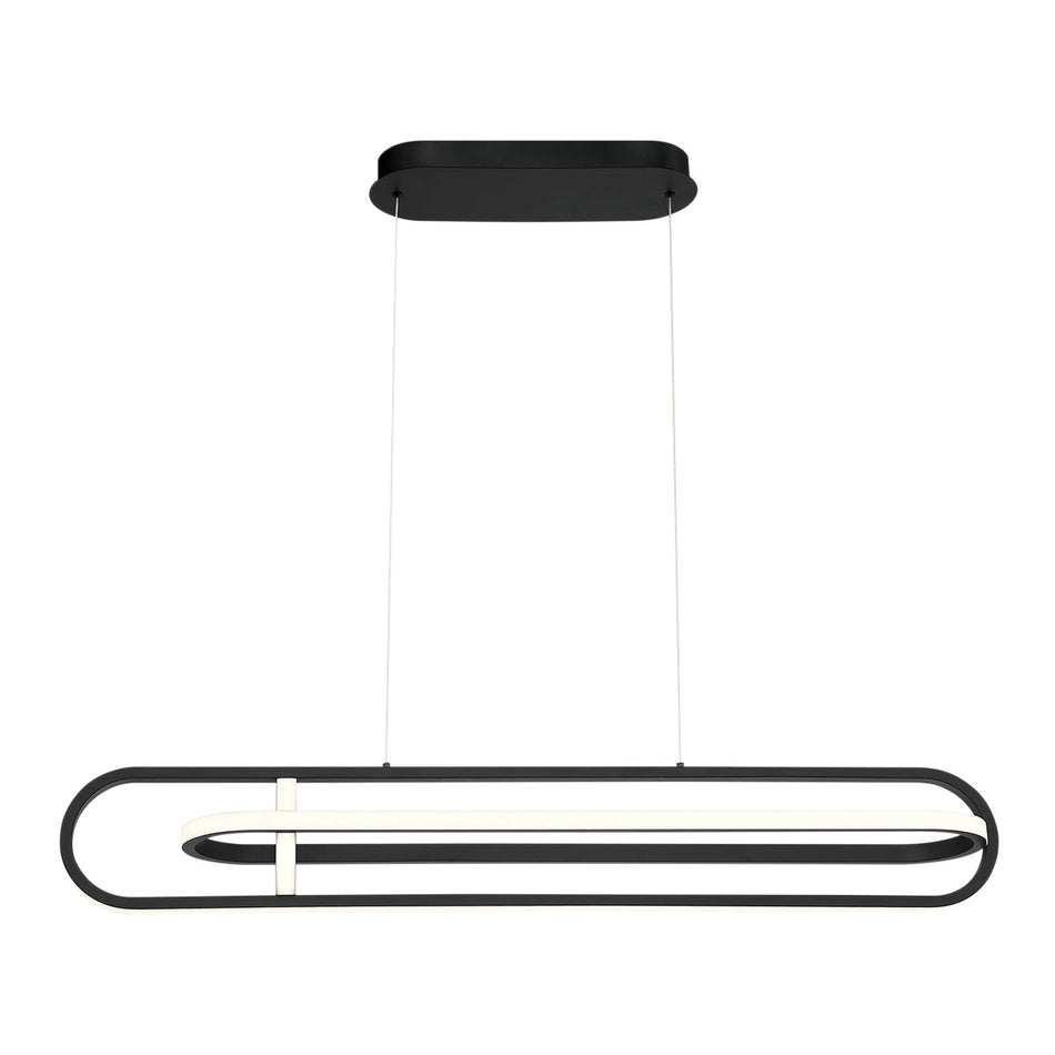 Eurofase Demark 42" LED Chandelier, Matte Black, front view