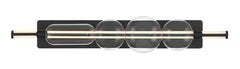 Eurofase Lucent 40" LED Vanity, Matte Black with Clear Glass, front view