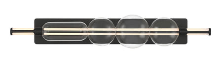 Eurofase Lucent 40" LED Vanity, Matte Black with Clear Glass, front view