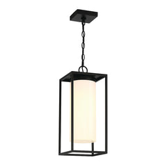 Eurofase Ren 19" Outdoor Wall Light, Powder Coat Black with White Glass, front view